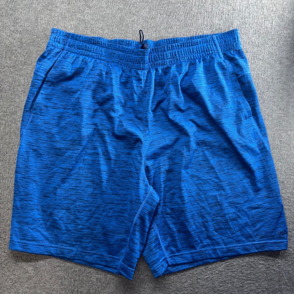 DSG Mens Athletic Shorts Blue Space Dye Gym Training Running 2XL XXL RN104141